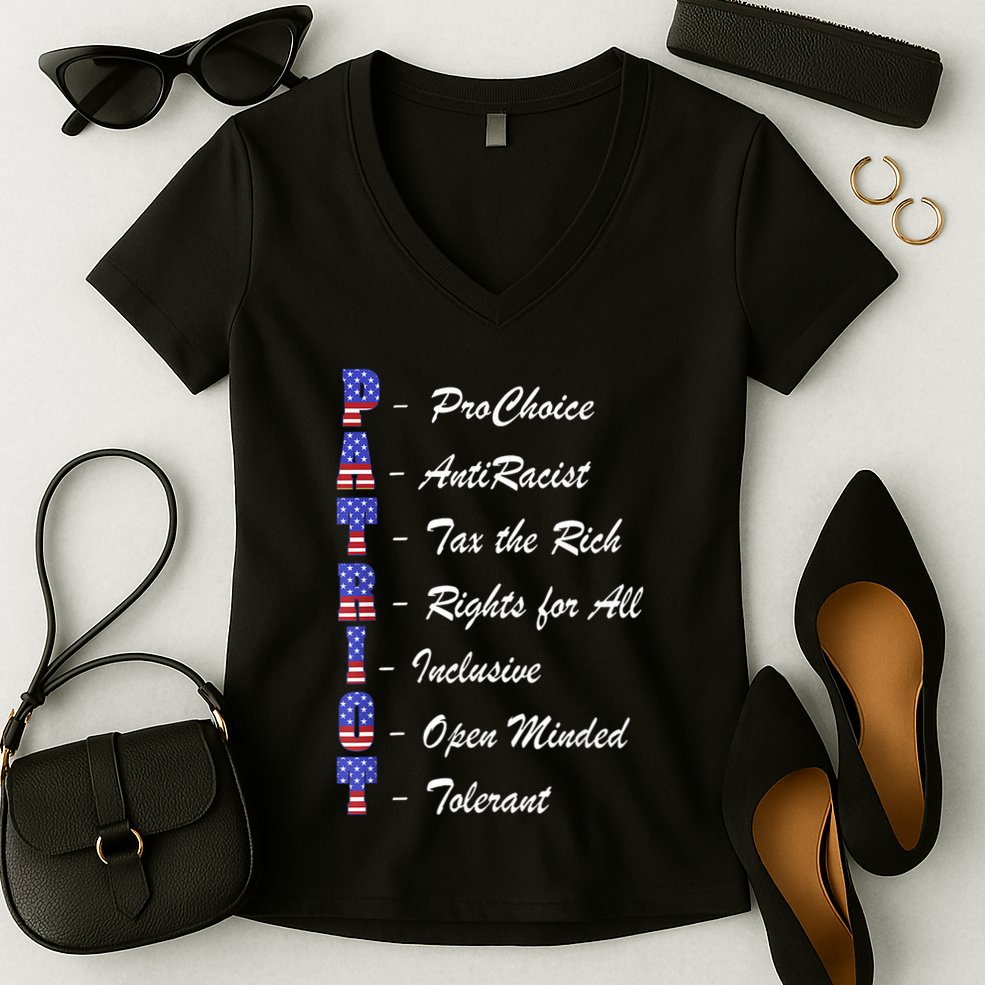 Patriot Anti Racist Tax The Rich Rights For All Women's V-Neck T-Shirt