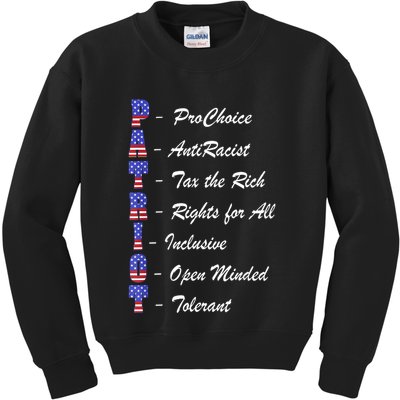 Patriot Anti Racist Tax The Rich Rights For All Kids Sweatshirt