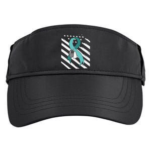 PTSD Awareness Ribbon Hope Support Love American Flag Adult Drive Performance Visor