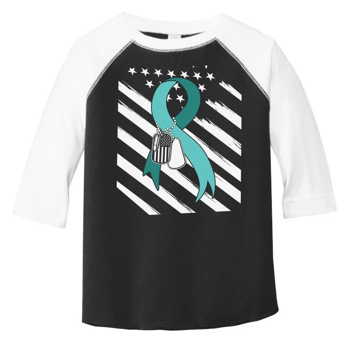 PTSD Awareness Ribbon Hope Support Love American Flag Toddler Fine Jersey T-Shirt