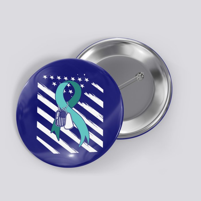 PTSD Awareness Ribbon Hope Support Love American Flag Button