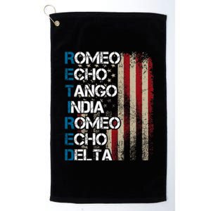 Phonetic Alphabet Retired Veteran Retirement Army Military Platinum Collection Golf Towel