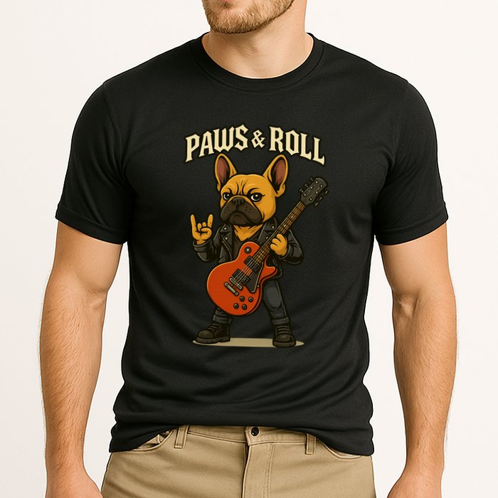 Paws And Roll French Bulldog Funny Cooling Performance Crew T-Shirt