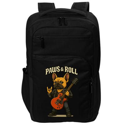 Paws And Roll French Bulldog Funny Impact Tech Backpack