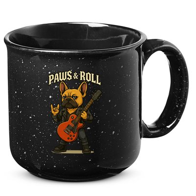 Paws And Roll French Bulldog Funny 15oz Campfire Ceramic Mug