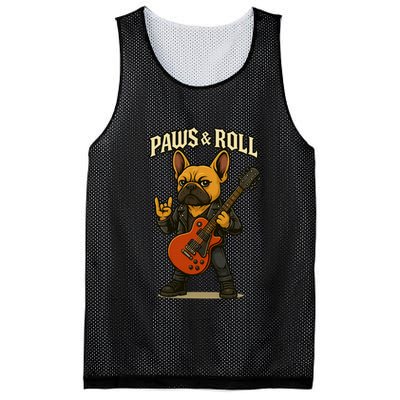 Paws And Roll French Bulldog Funny Mesh Reversible Basketball Jersey Tank