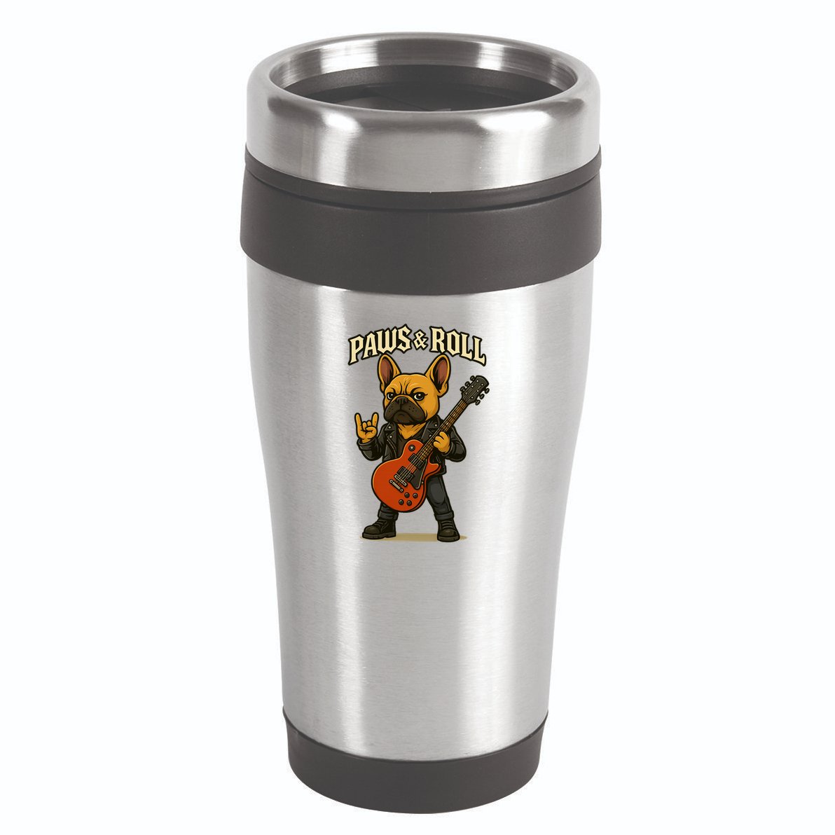 Paws And Roll French Bulldog Funny 16oz Travel Tumbler