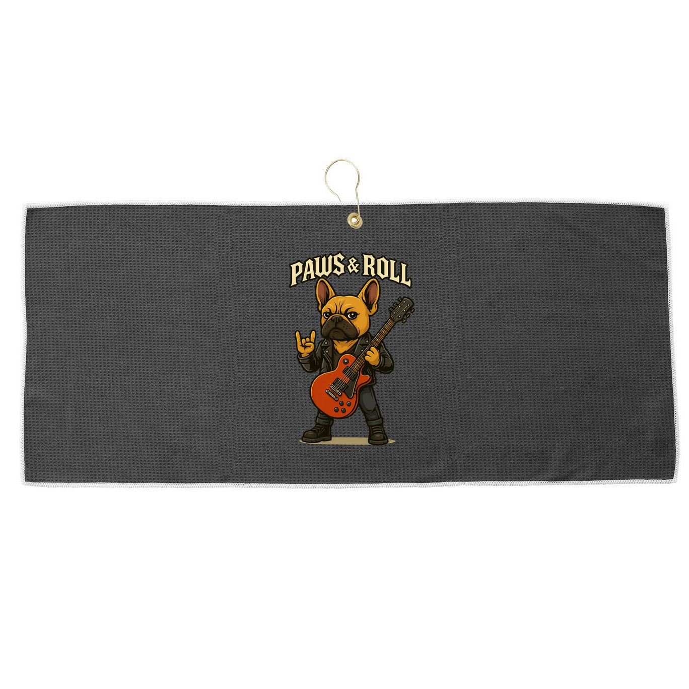 Paws And Roll French Bulldog Funny Large Microfiber Waffle Golf Towel