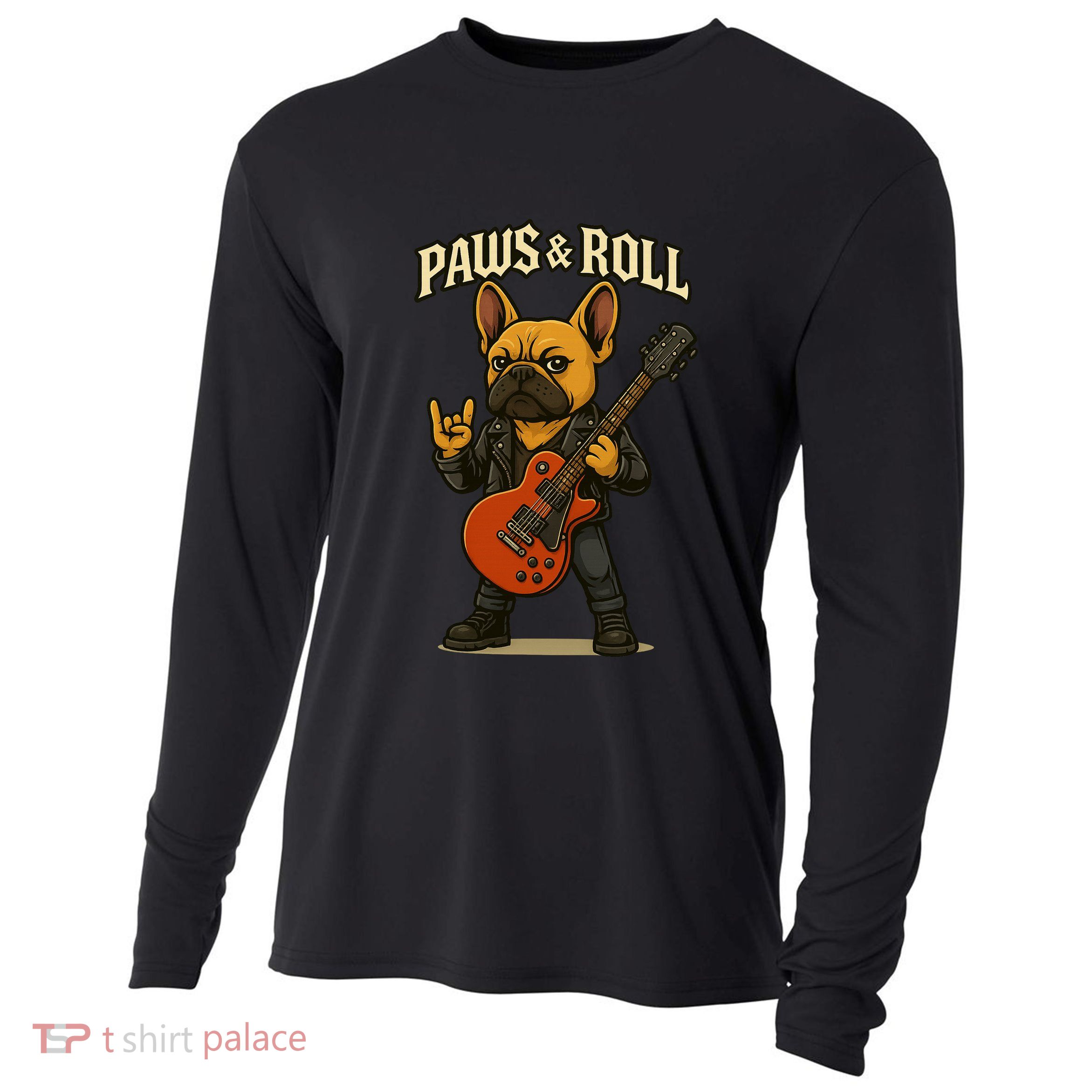 Paws And Roll French Bulldog Funny Cooling Performance Long Sleeve Crew