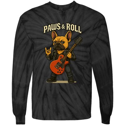 Paws And Roll French Bulldog Funny Tie-Dye Long Sleeve Shirt