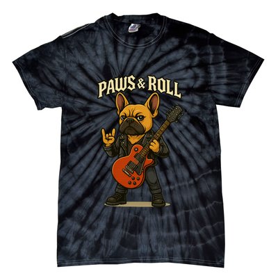 Paws And Roll French Bulldog Funny Tie-Dye T-Shirt