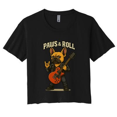 Paws And Roll French Bulldog Funny Crop Top