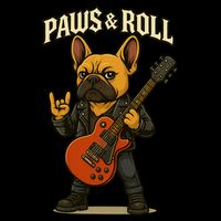 Paws And Roll French Bulldog Funny Cropped Pullover Crew