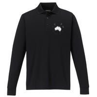 Perth Australia Retro Vintage Graphic Performance Long Sleeve Polo