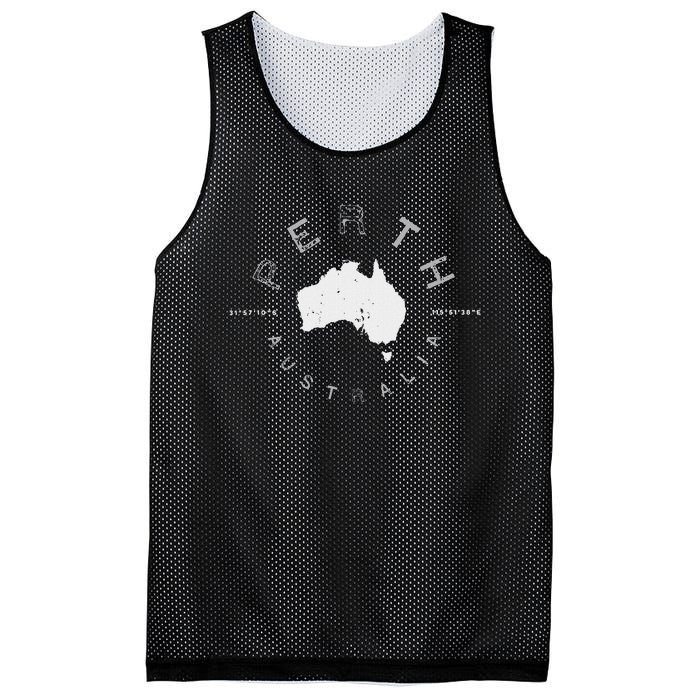 Perth Australia Retro Vintage Graphic Mesh Reversible Basketball Jersey Tank