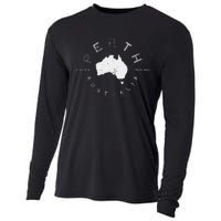 Perth Australia Retro Vintage Graphic Cooling Performance Long Sleeve Crew