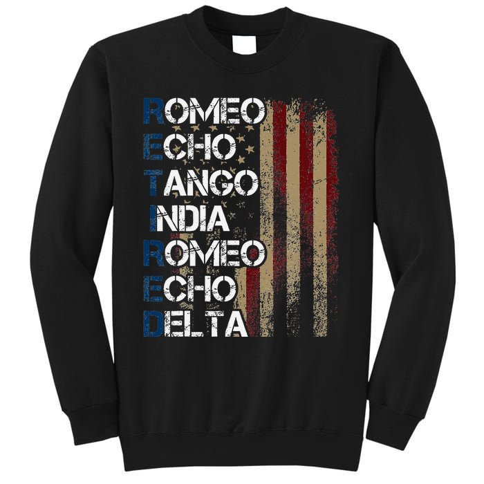 Phonetic Alphabet Retired Veteran Retirement Army Military Sweatshirt