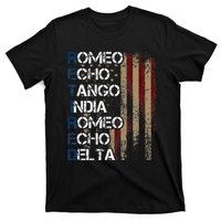 Phonetic Alphabet Retired Veteran Retirement Army Military T-Shirt