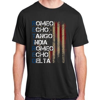 Phonetic Alphabet Retired Veteran Retirement Army Military Adult ChromaSoft Performance T-Shirt