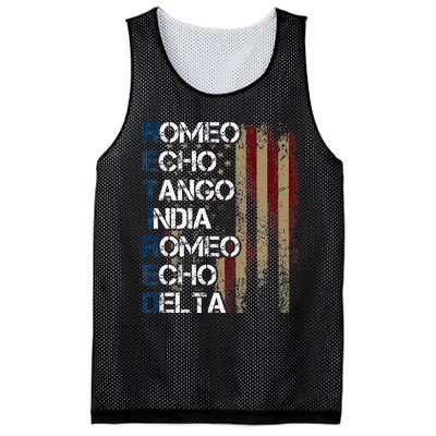 Phonetic Alphabet Retired Veteran Retirement Army Military Mesh Reversible Basketball Jersey Tank