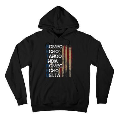 Phonetic Alphabet Retired Veteran Retirement Army Military Tall Hoodie