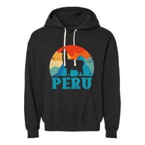 Peru Alpaca Retro Peruvian Llama Garment-Dyed Fleece Hoodie