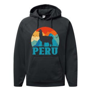 Peru Alpaca Retro Peruvian Llama Performance Fleece Hoodie