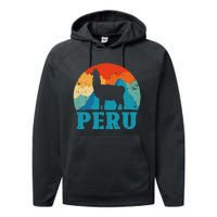 Peru Alpaca Retro Peruvian Llama Performance Fleece Hoodie