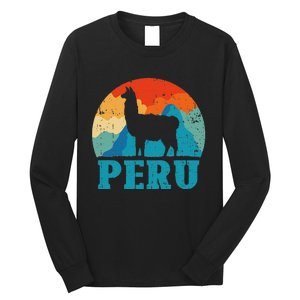 Peru Alpaca Retro Peruvian Llama Long Sleeve Shirt