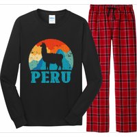 Peru Alpaca Retro Peruvian Llama Long Sleeve Pajama Set