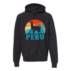 Peru Alpaca Retro Peruvian Llama Premium Hoodie