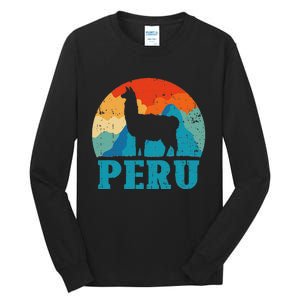 Peru Alpaca Retro Peruvian Llama Tall Long Sleeve T-Shirt