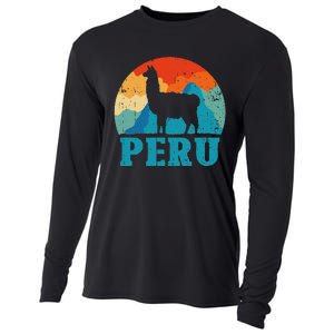 Peru Alpaca Retro Peruvian Llama Cooling Performance Long Sleeve Crew