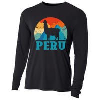 Peru Alpaca Retro Peruvian Llama Cooling Performance Long Sleeve Crew