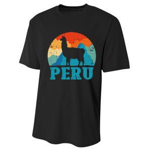 Peru Alpaca Retro Peruvian Llama Performance Sprint T-Shirt