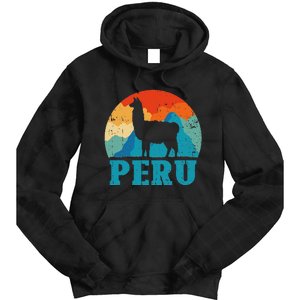 Peru Alpaca Retro Peruvian Llama Tie Dye Hoodie