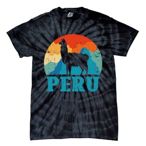 Peru Alpaca Retro Peruvian Llama Tie-Dye T-Shirt