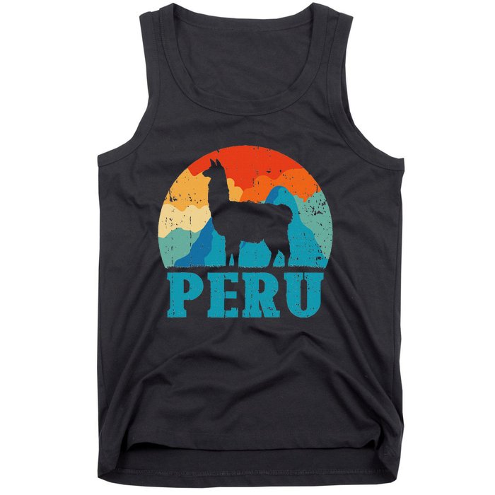 Peru Alpaca Retro Peruvian Llama Tank Top