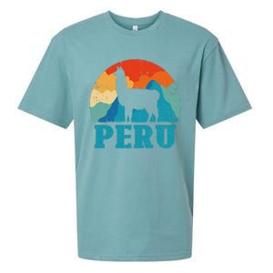 Peru Alpaca Retro Peruvian Llama Sueded Cloud Jersey T-Shirt