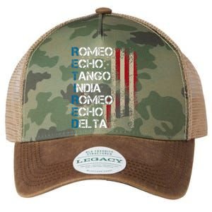 Phonetic Alphabet Retired Veteran Retirement Army Military Legacy Tie Dye Trucker Hat