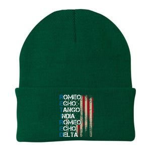 Phonetic Alphabet Retired Veteran Retirement Army Military Knit Cap Winter Beanie