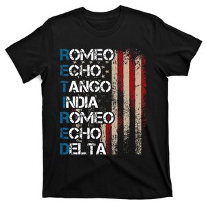 Phonetic Alphabet Retired Veteran Retirement Army Military T-Shirt