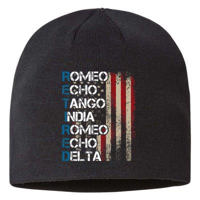 Phonetic Alphabet Retired Veteran Retirement Army Military Sustainable Beanie