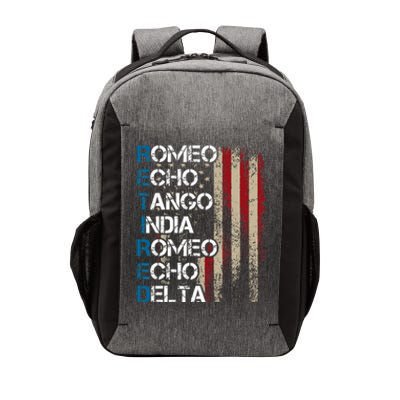 Phonetic Alphabet Retired Veteran Retirement Army Military Vector Backpack