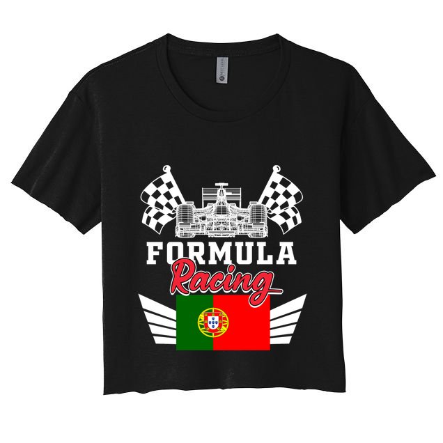 Portuguese Auto Race Portugal Flag Formula Racing Car Racer Meaningful Gift Crop Top