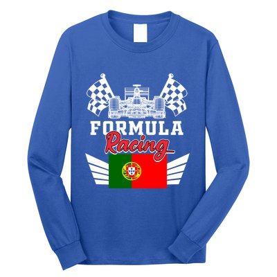 Portuguese Auto Race Portugal Flag Formula Racing Car Racer Meaningful Gift Long Sleeve Shirt