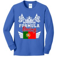 Portuguese Auto Race Portugal Flag Formula Racing Car Racer Meaningful Gift Kids Long Sleeve Shirt