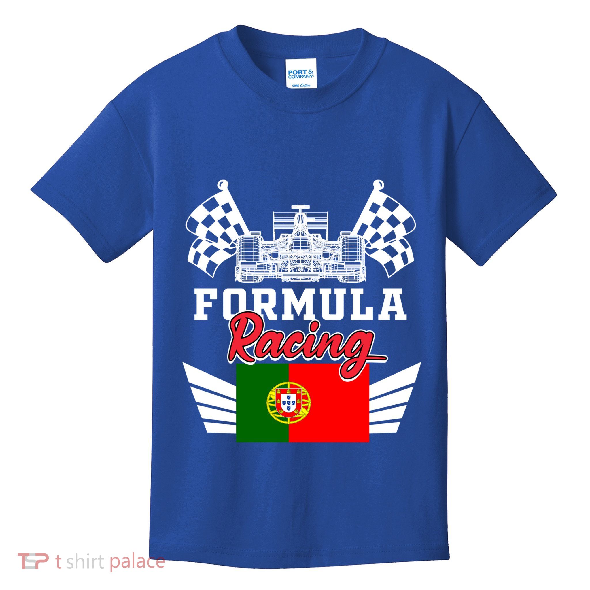 Portuguese Auto Race Portugal Flag Formula Racing Car Racer Meaningful Gift Kids T-Shirt