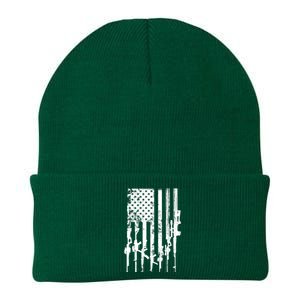 Patriotic American Rifle Flag Pro Gun Gifts Knit Cap Winter Beanie