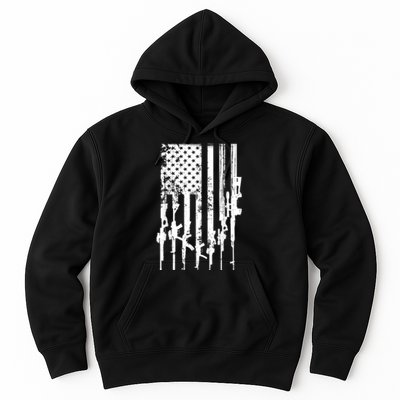 Patriotic American Rifle Flag Pro Gun Gifts Hoodie